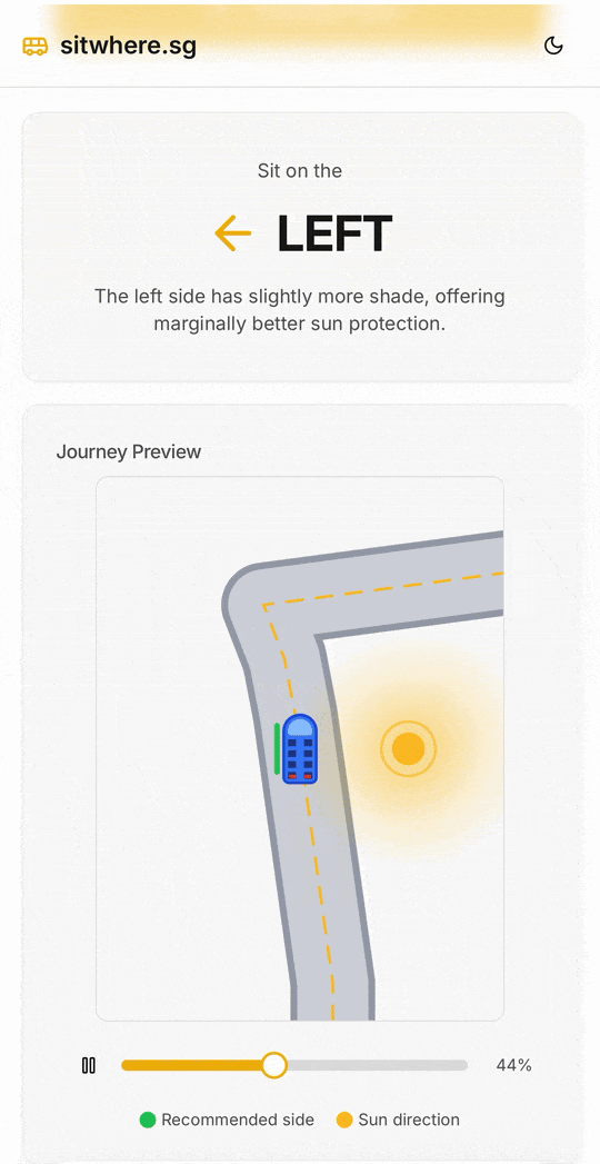 SitWhere — Find the Shady Side of the Bus